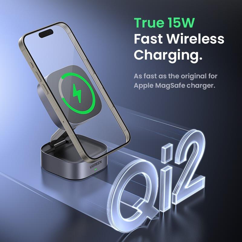 Product image Ugreen แท่นชาร์จไร้สาย 2-in-1 Magnetic Wireless Charge 25W  สำหรับ iPhone, AirPods 4
