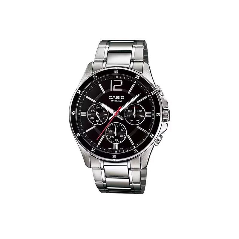 Product image CASIO นาฬิกาข้อมือ CASIO รุ่น MTP-1374D-1AVDF วัสดุสเตนเลสสตีล สีดำ 1