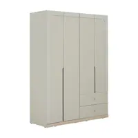 INDEX LIVING MALL ตู้เสื้อผ้า 4 บาน รุ่นเมลเบิร์น - สีหินทราย/เลอบาน่า โอ๊ค