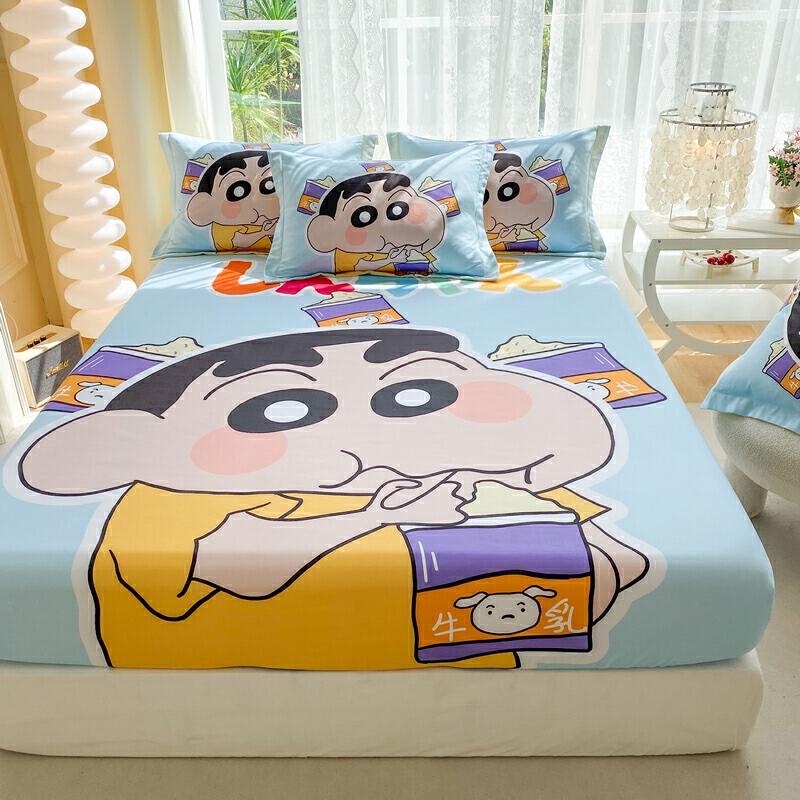 Product image ผ้าปูที่นอน 3.5ฟุต 5ฟุต 6ฟุต ชินจังน่ารัก สีฟ้า Crayon Shin-chan sheet ผ้าปูที่นอน6ฟุต สูง 10 นิ้ว รัดมุม 360 องศา 2