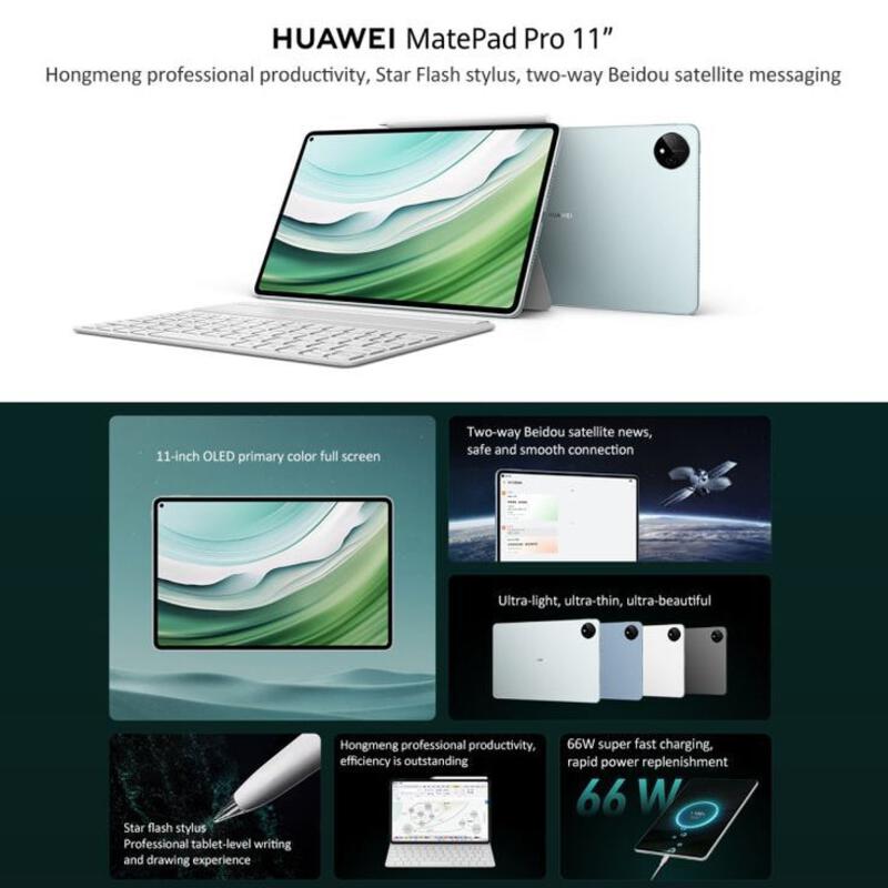This may contain: an advertisement for the new macbook pro is shown in green and white, with information about it